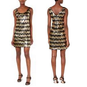 NWT Calvin Klein sequined chevron-print tank dress. Size 6